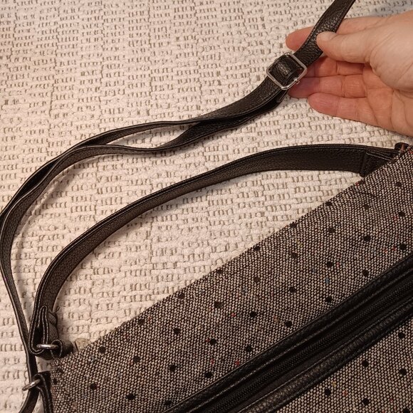 thirty-one women's 'Everything' black tweed dot 3 way adjustable purse bag - Picture 7 of 15
